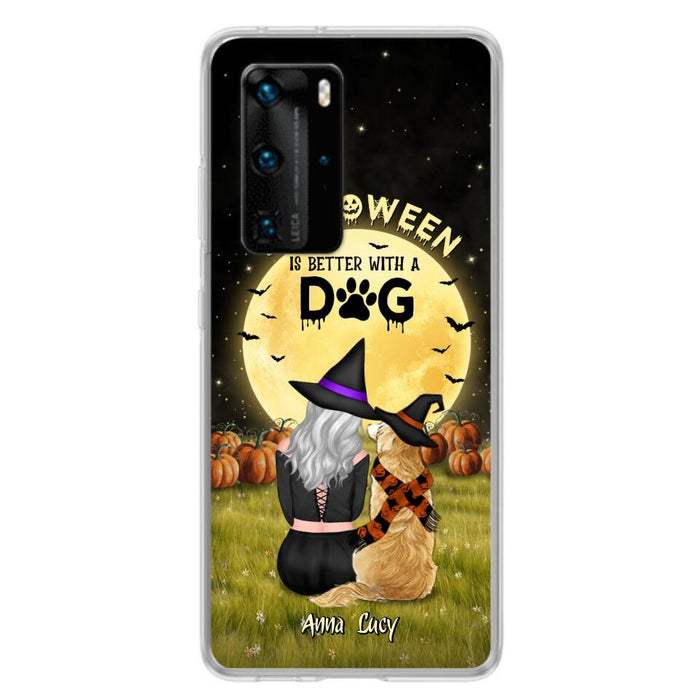 Custom Personalized Halloween Phone Case for Xiaomi/Oppo/Huawei - Gift Idea For Dog Owner with up to 4 Dogs - Halloween Is Better With A Dog