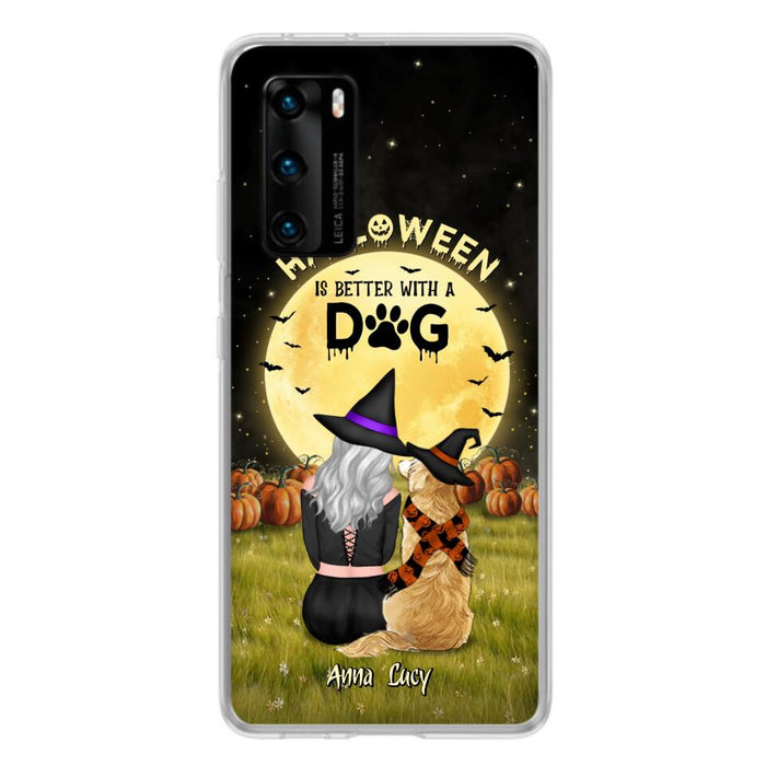 Custom Personalized Halloween Phone Case for Xiaomi/Oppo/Huawei - Gift Idea For Dog Owner with up to 4 Dogs - Halloween Is Better With A Dog