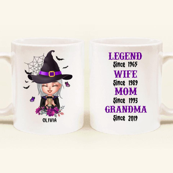 Custom Personalized Legend Grandma Witch Coffee Mug - Halloween Gift For Grandma