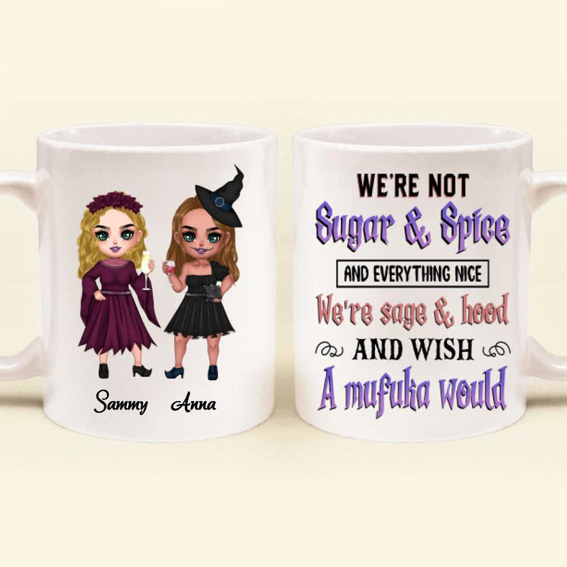 Personalized Besties Witches Mug - Halloween Gift For Friends - We're Not Sugar & Spice