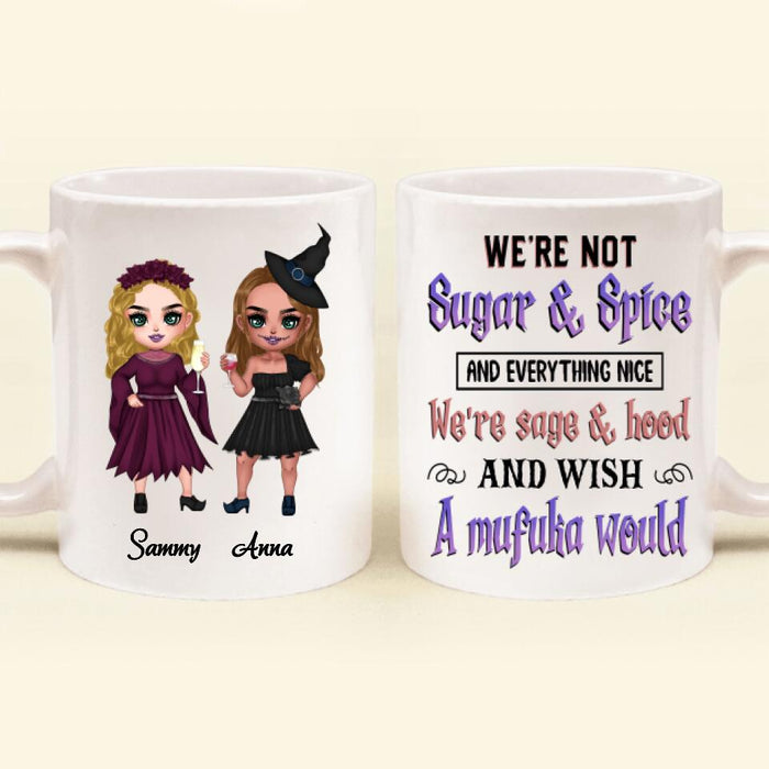 Custom Personalized Besties Witches Mug - Halloween Gift For Friends - We're Not Sugar & Spice