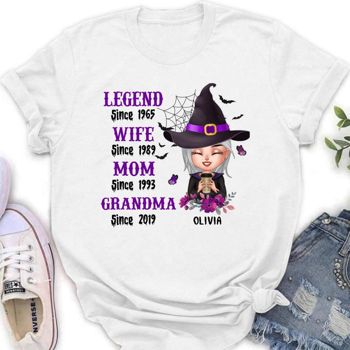 Custom Personalized Legend Grandma Witch T-Shirt/ Long Sleeve/ Sweatshirt/ Hoodie - Halloween Gift For Grandma