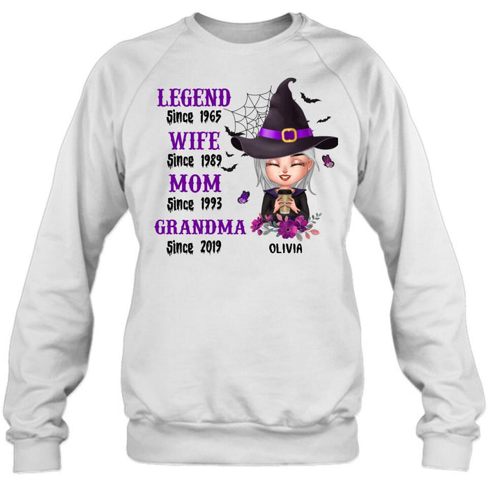 Custom Personalized Legend Grandma Witch T-Shirt/ Long Sleeve/ Sweatshirt/ Hoodie - Halloween Gift For Grandma