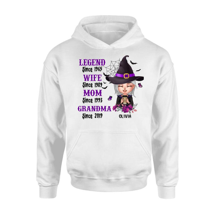 Custom Personalized Legend Grandma Witch T-Shirt/ Long Sleeve/ Sweatshirt/ Hoodie - Halloween Gift For Grandma