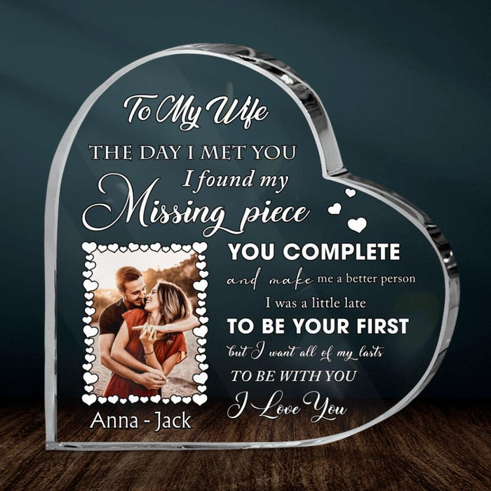 Custom Personalized To My Wife Crystal Heart - Gift Idea For Couple - To My Wife