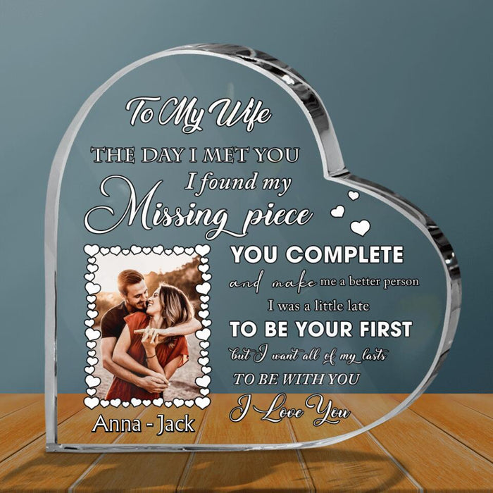 Custom Personalized To My Wife Crystal Heart - Gift Idea For Couple - To My Wife