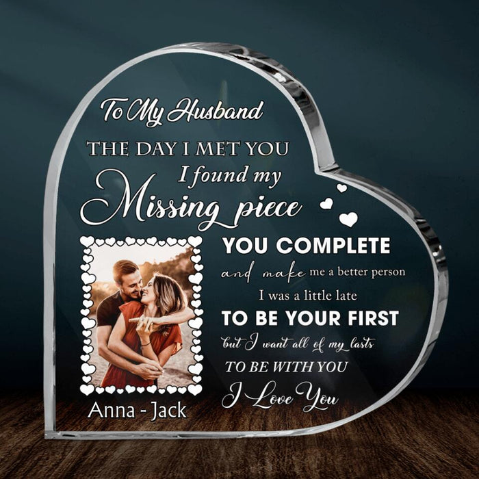 Custom Personalized To My Husband Crystal Heart - Gift Idea For Couple - To My Husband