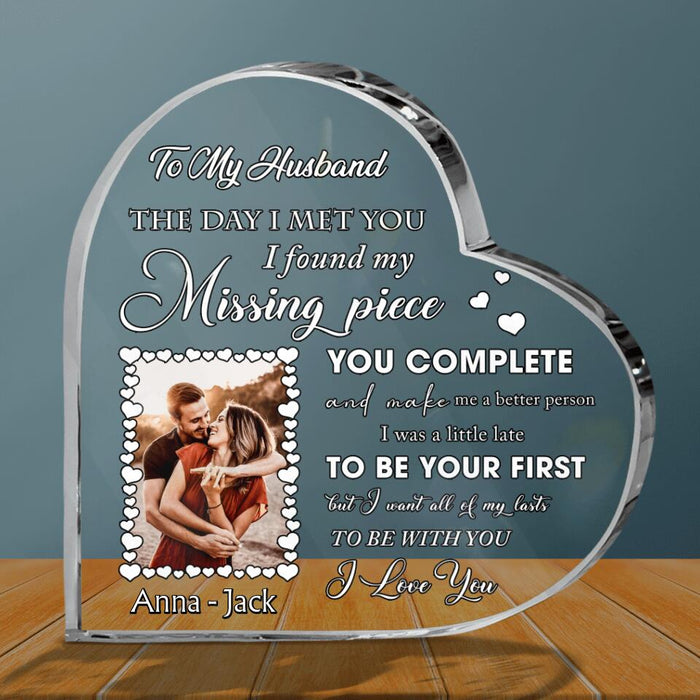 Custom Personalized To My Husband Crystal Heart - Gift Idea For Couple - To My Husband