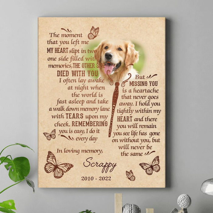 Custom Photo Memorial Dog Vertical Canvas - Memorial Gift For Dog Lovers - I'll Be Waiting At The Door