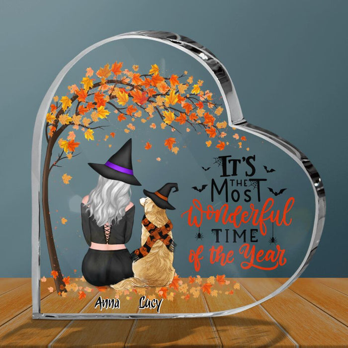 Personalized Dog Mom Acrylic Plaque - Gift Idea For Dog Owner With Up To 4 Dogs - It’s The Most Wonderful Time Of The Year