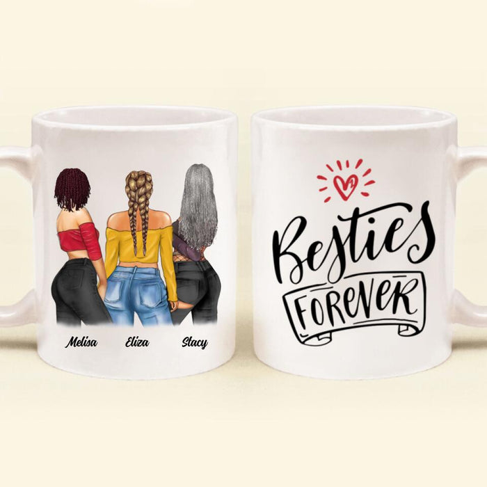 Custom Personalized Best Friends Gifts Coffee Mug - 3 Besties - Besties Forever - QLUG58