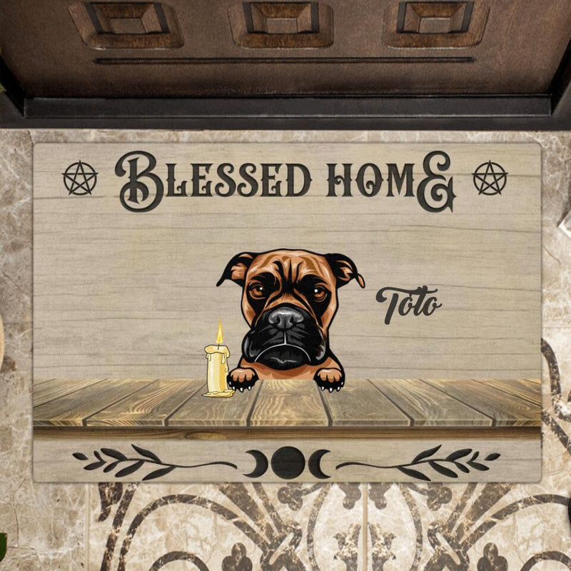 Personalized Bless Home Wicca Doormat - Gift For Cat Lovers, Dog Lovers with up to 5 Pets