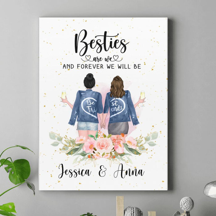 Custom Personalized Bestie Vertical Canvas - Gift For Best Friends - Best Friends Are The Sisters