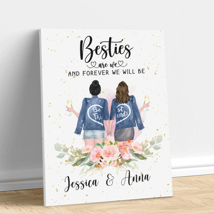 Custom Personalized Bestie Vertical Canvas - Gift For Best Friends - Best Friends Are The Sisters