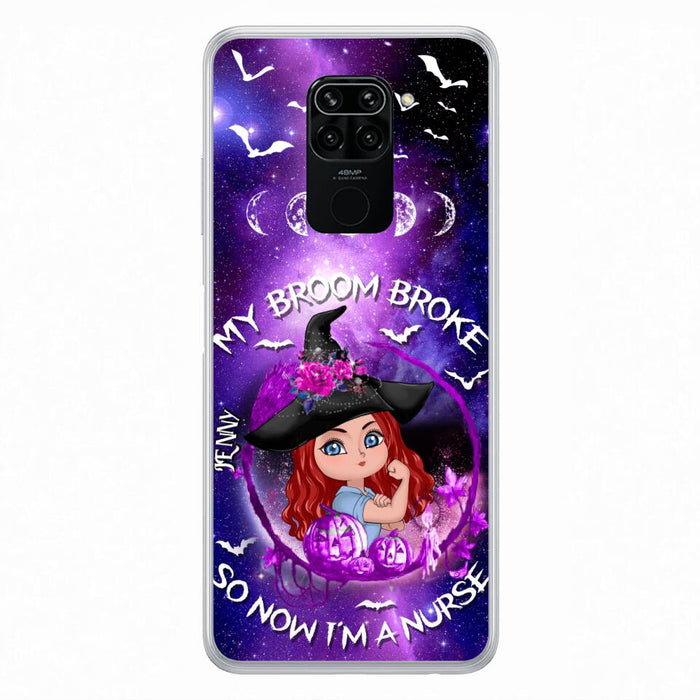 Custom Personalized Witch Nurse Phone Case - Halloween Gift Idea For Nurse - My Broom Broke So Now I'm A Nurse - Case for Huawei, Xiaomi & Oppo