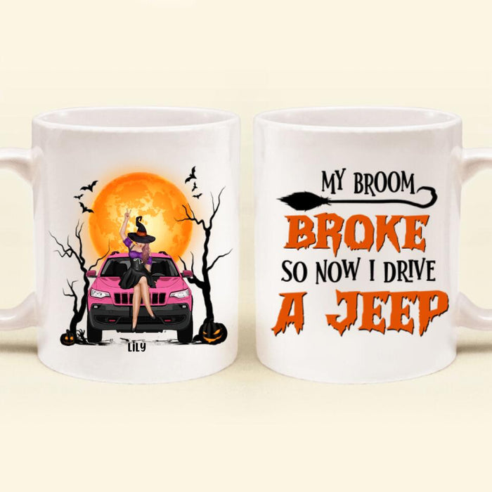 Custom Personalized Off - Road Witch Coffee Mug - Halloween Gift For Girl - My Broom Broke