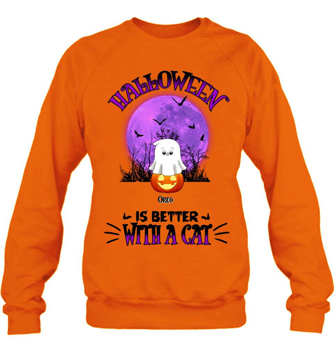 Custom Personalized Halloween Cats Shirt/ Hoodie - Gift Idea For Halloween/ Cat Lovers - Upto 6 Cats - Purranormal Cativity