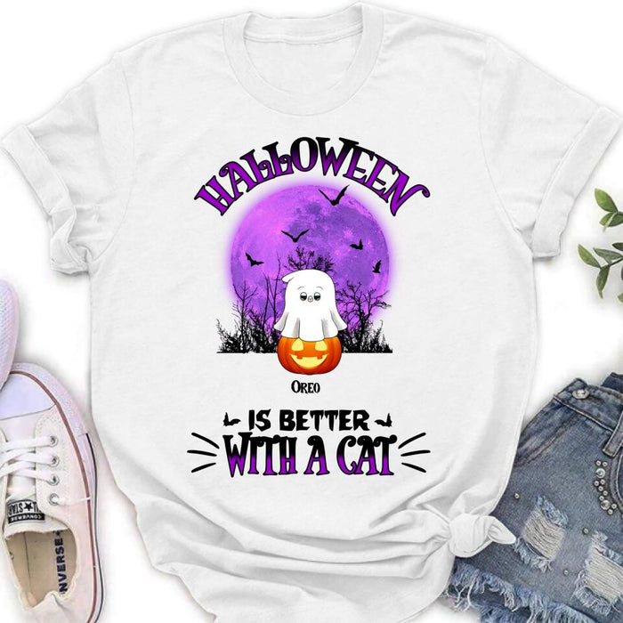 Custom Personalized Halloween Cats Shirt/ Hoodie - Gift Idea For Halloween/ Cat Lovers - Upto 6 Cats - Purranormal Cativity