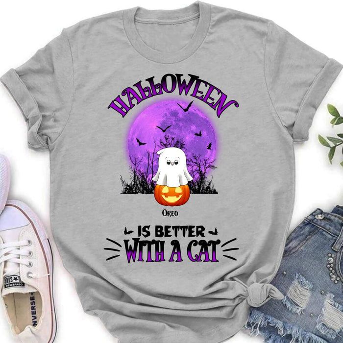 Custom Personalized Halloween Cats Shirt/ Hoodie - Gift Idea For Halloween/ Cat Lovers - Upto 6 Cats - Purranormal Cativity