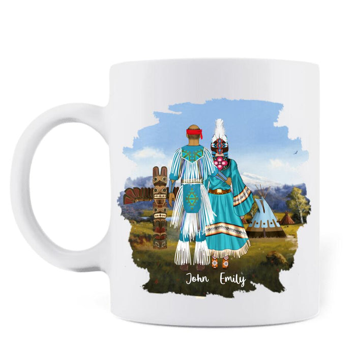 Custom Personalized Native American Couple Coffee Mug - Best Gift For Couples/Family - Always Together