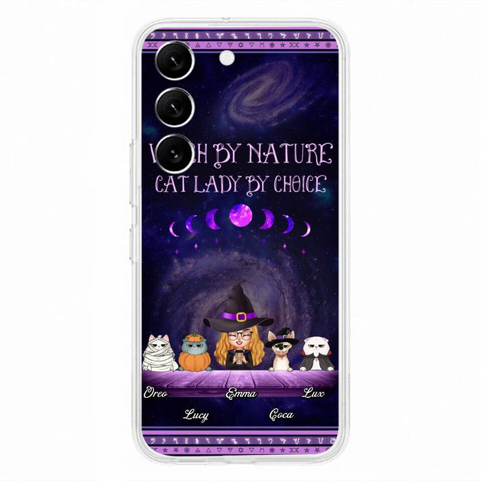 Custom Personalized Witch Phone Case for iPhone/ Samsung - Gift Idea For Halloween/ Pet Lovers with up to 4 Pets - Witch By Nature, Cat Lady By Choice