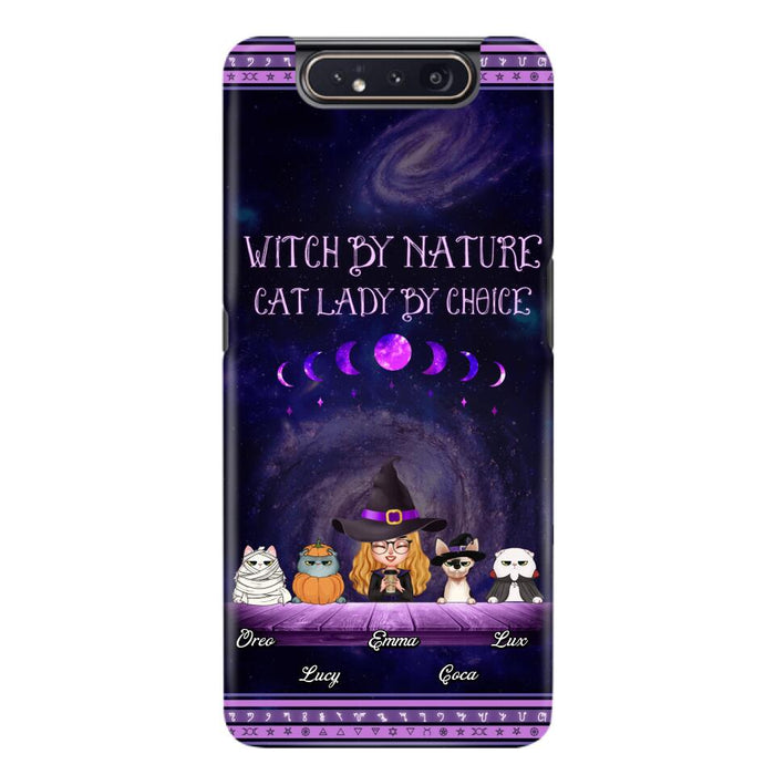 Custom Personalized Witch Phone Case for iPhone/ Samsung - Gift Idea For Halloween/ Pet Lovers with up to 4 Pets - Witch By Nature, Cat Lady By Choice