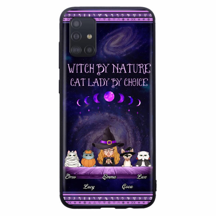 Custom Personalized Witch Phone Case for iPhone/ Samsung - Gift Idea For Halloween/ Pet Lovers with up to 4 Pets - Witch By Nature, Cat Lady By Choice