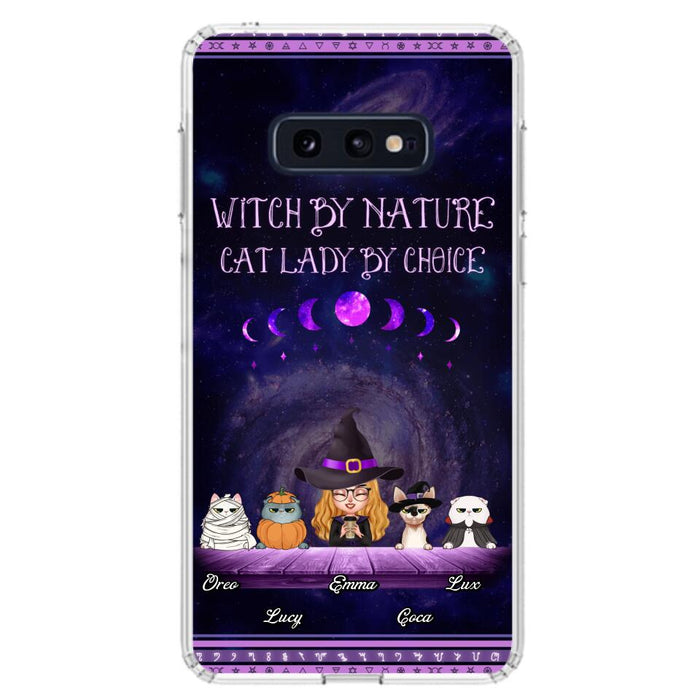 Custom Personalized Witch Phone Case for iPhone/ Samsung - Gift Idea For Halloween/ Pet Lovers with up to 4 Pets - Witch By Nature, Cat Lady By Choice