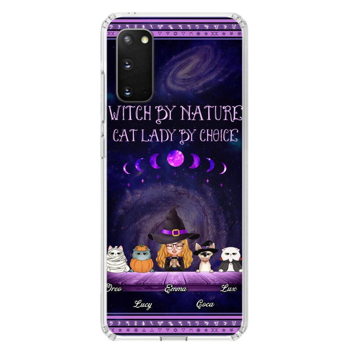 Custom Personalized Witch Phone Case for iPhone/ Samsung - Gift Idea For Halloween/ Pet Lovers with up to 4 Pets - Witch By Nature, Cat Lady By Choice