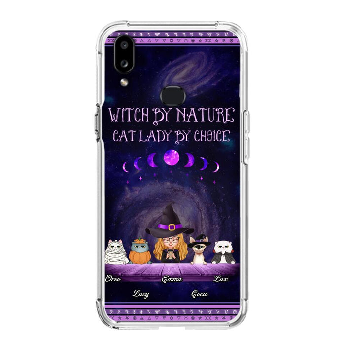 Custom Personalized Witch Phone Case for iPhone/ Samsung - Gift Idea For Halloween/ Pet Lovers with up to 4 Pets - Witch By Nature, Cat Lady By Choice