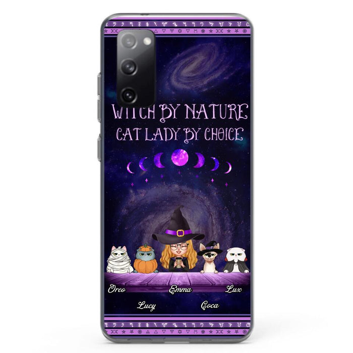 Custom Personalized Witch Phone Case for iPhone/ Samsung - Gift Idea For Halloween/ Pet Lovers with up to 4 Pets - Witch By Nature, Cat Lady By Choice