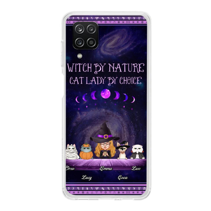 Custom Personalized Witch Phone Case for iPhone/ Samsung - Gift Idea For Halloween/ Pet Lovers with up to 4 Pets - Witch By Nature, Cat Lady By Choice