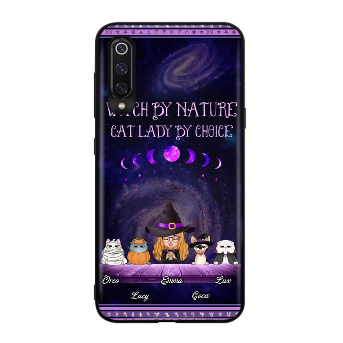 Custom Personalized Witch Phone Case for Huawei/Oppo/Xiaomi - Gift Idea For Halloween/ Pet Lovers with up to 4 Pets - Witch By Nature, Cat Lady By Choice