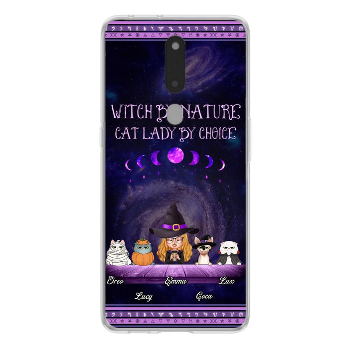 Custom Personalized Witch Phone Case for Huawei/Oppo/Xiaomi - Gift Idea For Halloween/ Pet Lovers with up to 4 Pets - Witch By Nature, Cat Lady By Choice