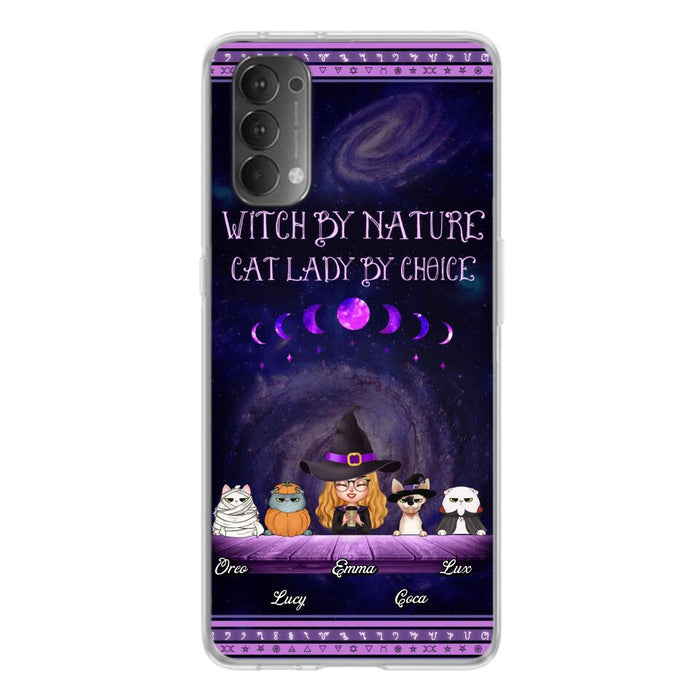 Custom Personalized Witch Phone Case for Huawei/Oppo/Xiaomi - Gift Idea For Halloween/ Pet Lovers with up to 4 Pets - Witch By Nature, Cat Lady By Choice