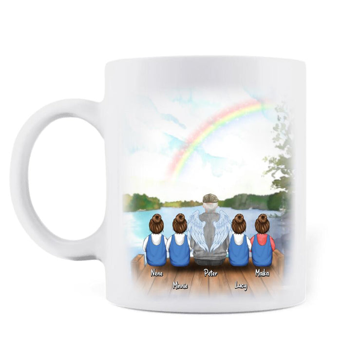 Custom Personalized Memorial Grandpa/Grandma Mug - Upto 4 Kids - Best Gift For Family - My Grandma Sends Me Kiss From Heaven - FD4SD8