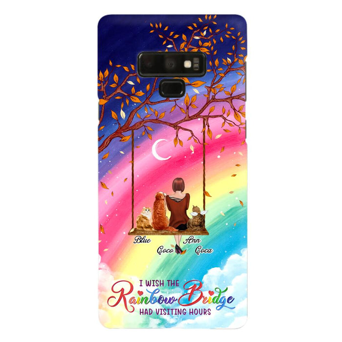 Custom Personalized Pet Mom Phone Case - Memorial Gift For Dog/ Cat Lover - I Wish The Rainbow Bridge Had Visiting Hours - Case For iPhone And Samsung