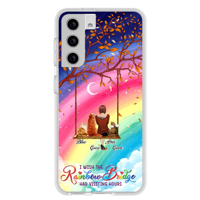 Custom Personalized Pet Mom Phone Case - Memorial Gift For Dog/ Cat Lover - I Wish The Rainbow Bridge Had Visiting Hours - Case For iPhone And Samsung