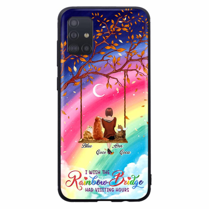 Custom Personalized Pet Mom Phone Case - Memorial Gift For Dog/ Cat Lover - I Wish The Rainbow Bridge Had Visiting Hours - Case For iPhone And Samsung