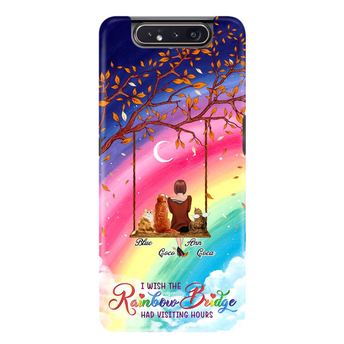 Custom Personalized Pet Mom Phone Case - Memorial Gift For Dog/ Cat Lover - I Wish The Rainbow Bridge Had Visiting Hours - Case For iPhone And Samsung