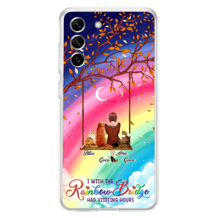 Custom Personalized Pet Mom Phone Case - Memorial Gift For Dog/ Cat Lover - I Wish The Rainbow Bridge Had Visiting Hours - Case For iPhone And Samsung