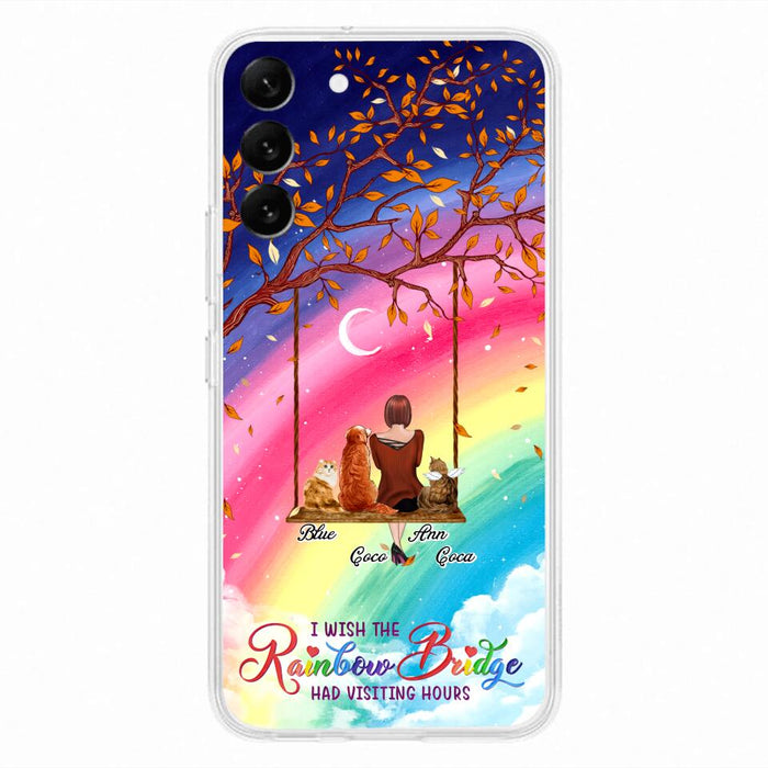 Custom Personalized Pet Mom Phone Case - Memorial Gift For Dog/ Cat Lover - I Wish The Rainbow Bridge Had Visiting Hours - Case For iPhone And Samsung