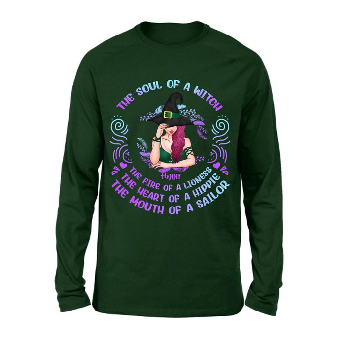 Custom Personalized Witch Shirt/ Hoodie - Halloween Gift Idea For Friends - The Soul Of A Witch