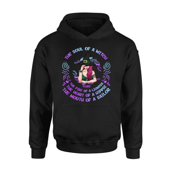 Custom Personalized Witch Shirt/ Hoodie - Halloween Gift Idea For Friends - The Soul Of A Witch