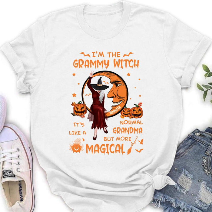 Custom Personalized Grandma Witch Shirt/ Hoodie - Gift Idea For Halloween/ Grandma - I'm The Grammy Witch It's Like A Normal Grandma But More Magical