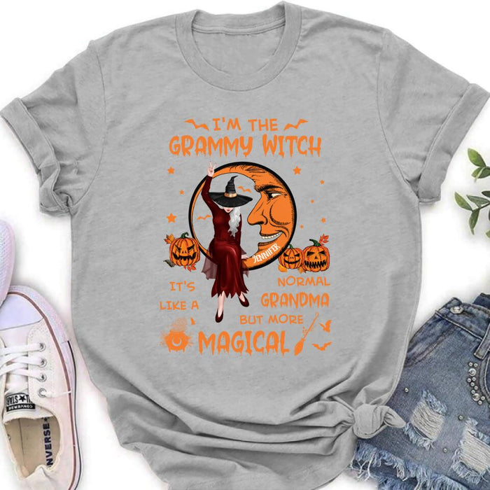 Custom Personalized Grandma Witch Shirt/ Hoodie - Gift Idea For Halloween/ Grandma - I'm The Grammy Witch It's Like A Normal Grandma But More Magical