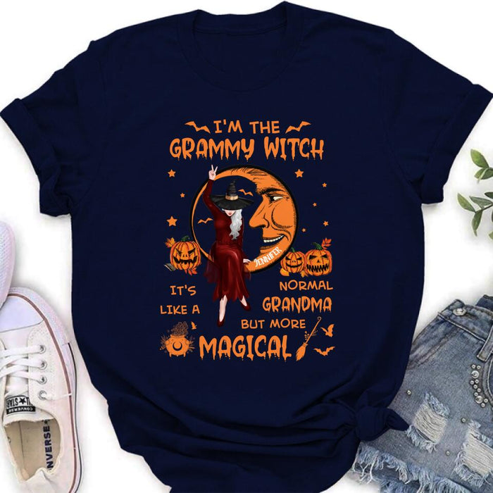 Custom Personalized Grandma Witch Shirt/ Hoodie - Gift Idea For Halloween/ Grandma - I'm The Grammy Witch It's Like A Normal Grandma But More Magical