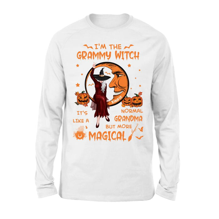 Custom Personalized Grandma Witch Shirt/ Hoodie - Gift Idea For Halloween/ Grandma - I'm The Grammy Witch It's Like A Normal Grandma But More Magical