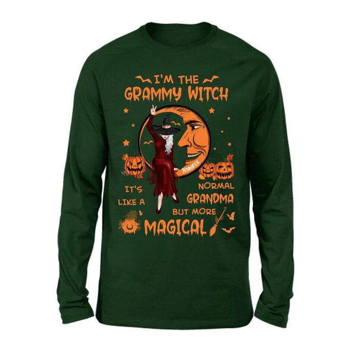 Custom Personalized Grandma Witch Shirt/ Hoodie - Gift Idea For Halloween/ Grandma - I'm The Grammy Witch It's Like A Normal Grandma But More Magical