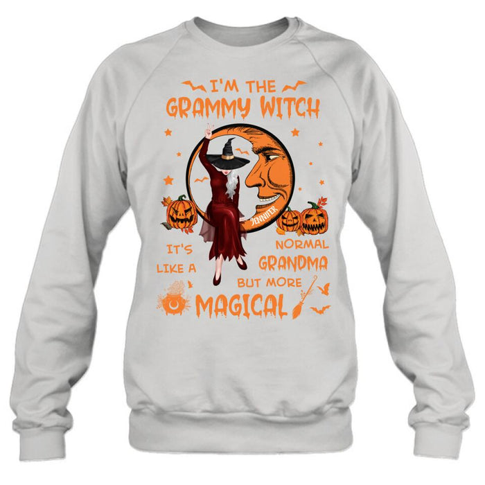 Custom Personalized Grandma Witch Shirt/ Hoodie - Gift Idea For Halloween/ Grandma - I'm The Grammy Witch It's Like A Normal Grandma But More Magical